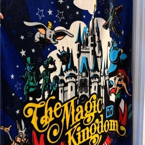 Disney Blue and Yellow Magic Kingdom Blanket